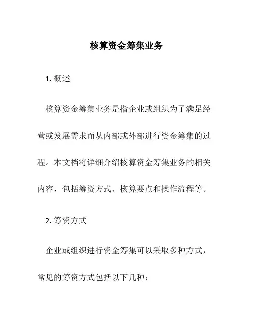 核算资金筹集业务