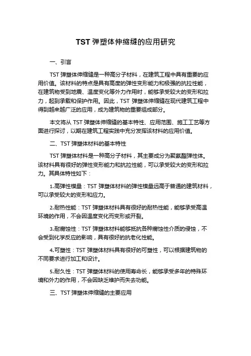 TST弹塑体伸缩缝的应用研究