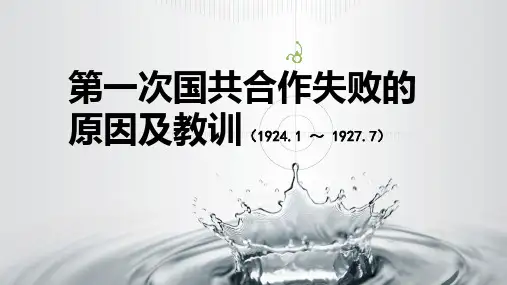 第一次国共合作失败的原因及教训