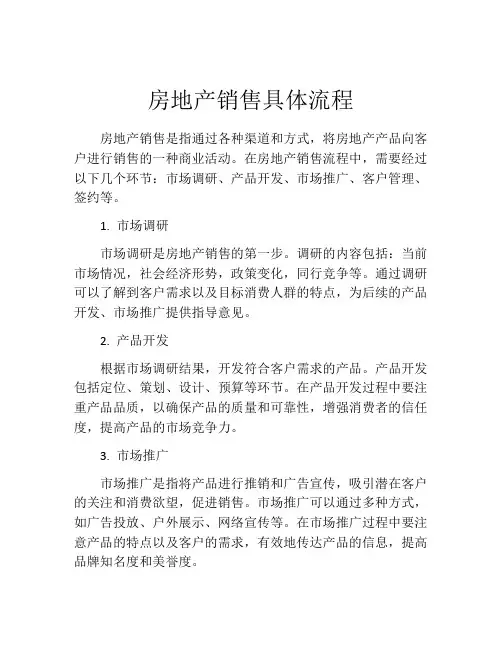 房地产销售具体流程