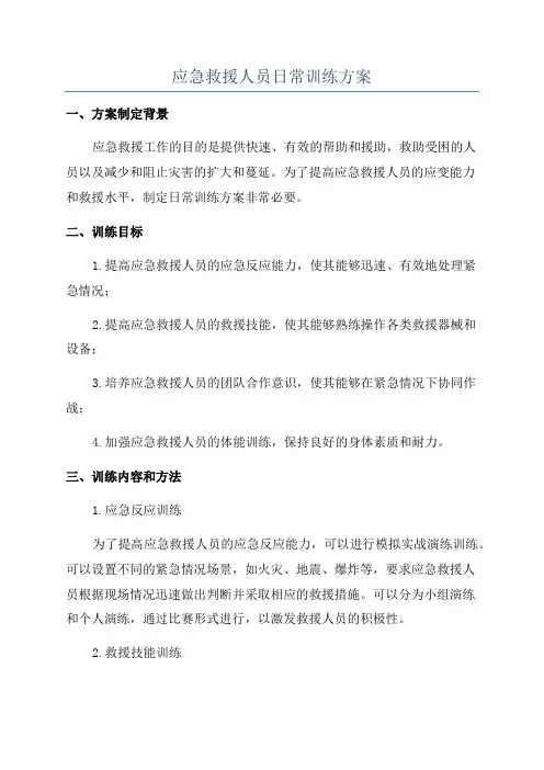 应急救援人员日常训练方案