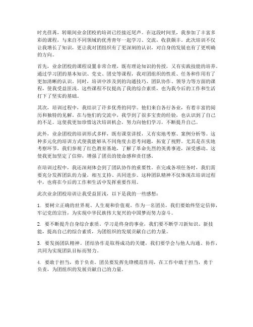 业余团校培训感想