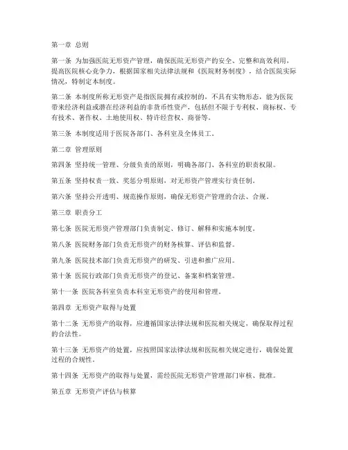 无形资产管理制度医院