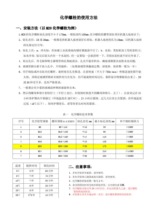化学螺栓的使用方法