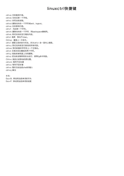 linuxctrl快捷键