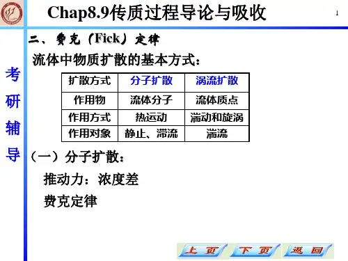 化工原理考研辅导：第8、9章 传质过程导论及吸收