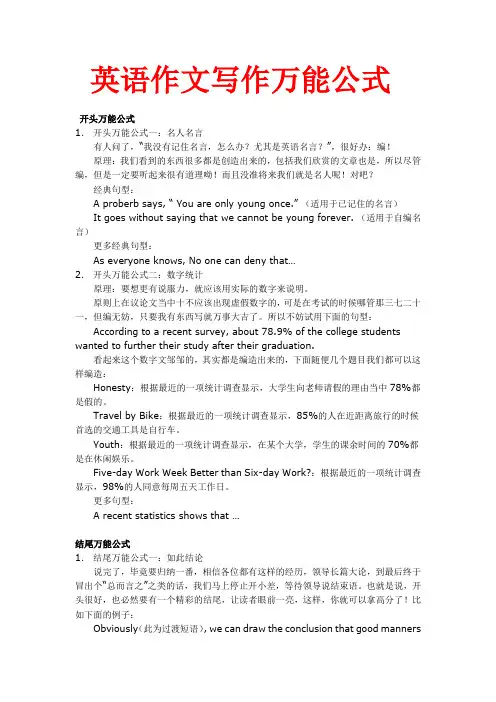 英语作文写作万能公式