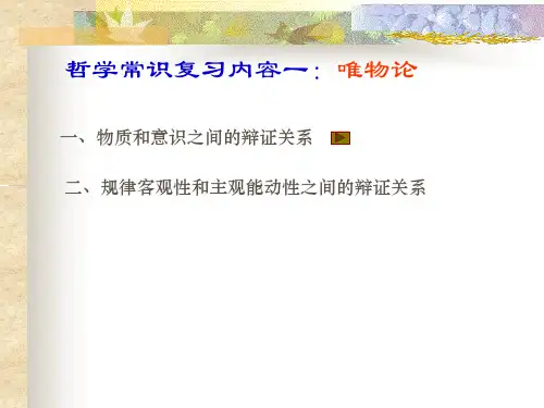 哲学常识复习内容一唯物论.ppt