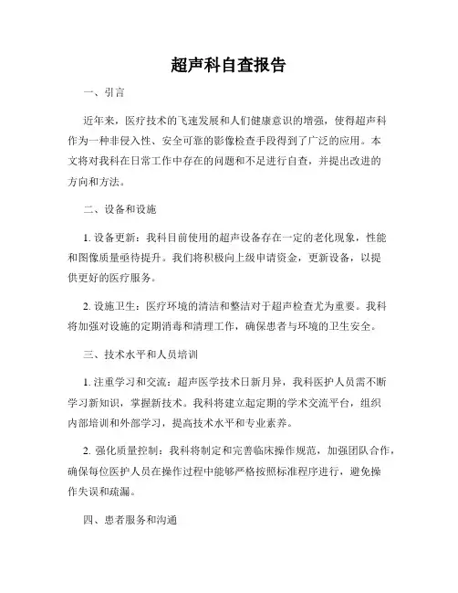 超声科自查报告