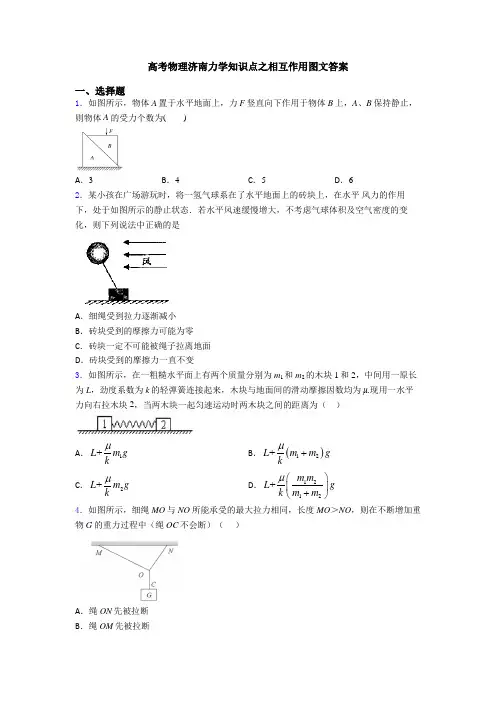 高考物理济南力学知识点之相互作用图文答案
