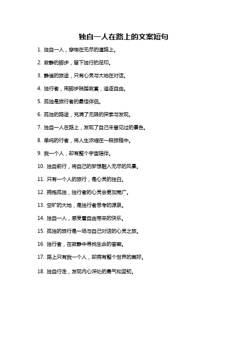 独自一人在路上的文案短句