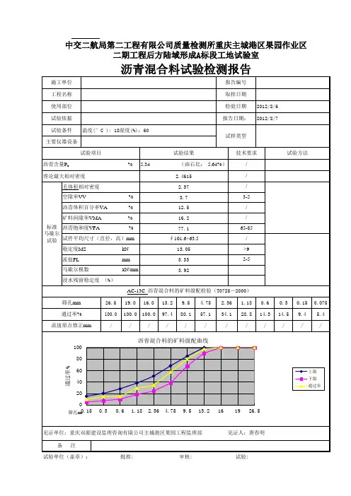 沥青混合料全自动计算
