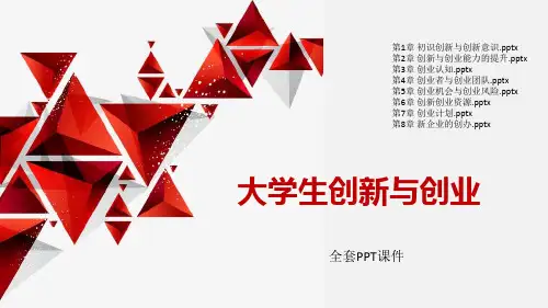 大学生创新与创业高职PPT完整全套教学课件