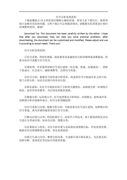 信号分析处理流程