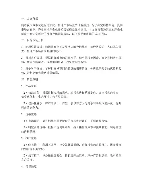 楼盘异地销售的方案