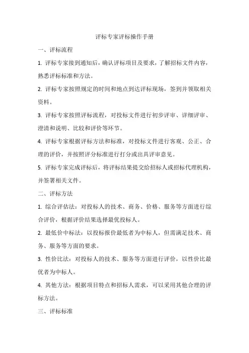 评标专家评标操作手册