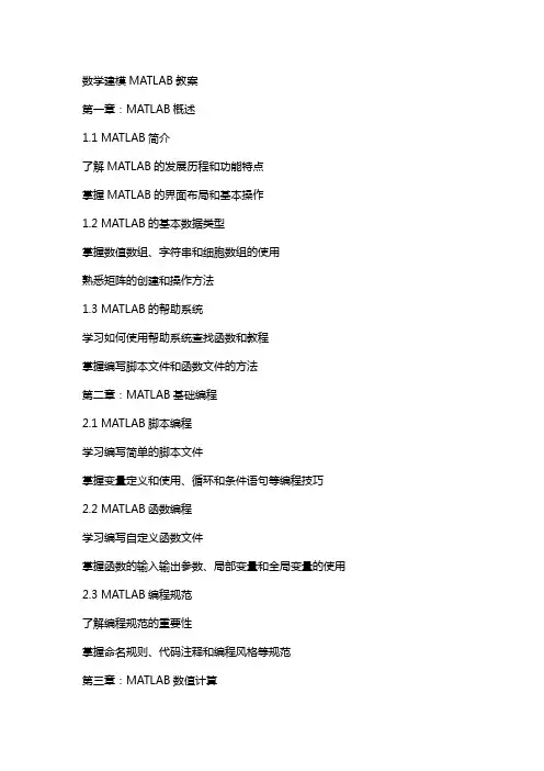 数学建模MATLAB教案