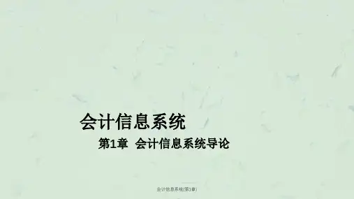 会计信息系统(第1章)课件