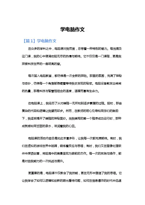学电脑作文