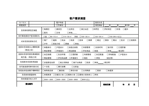 房地产销售常用表格大全