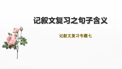 中考语文专题复习课件：记叙文阅读——句子含义