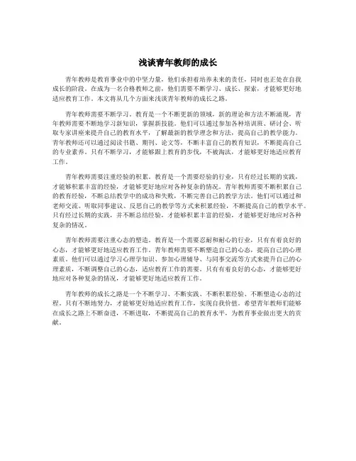 浅谈青年教师的成长