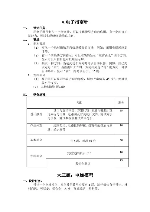 电子设计题目(最终版)