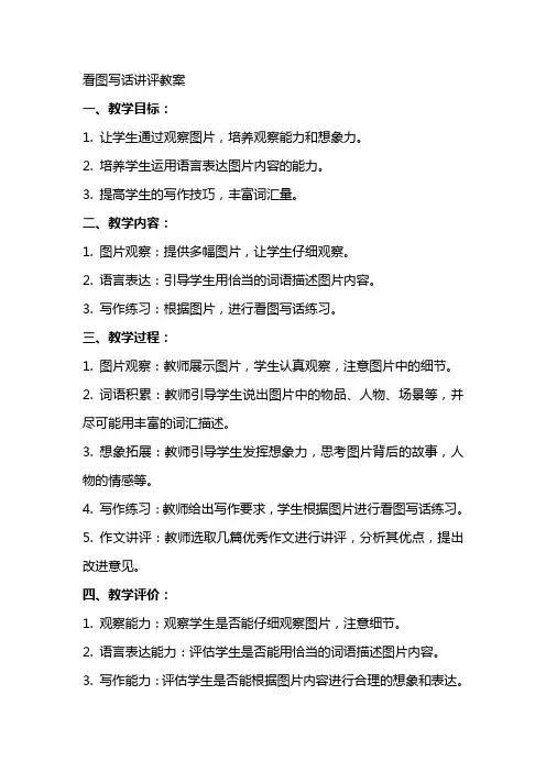 看图写话讲评教案