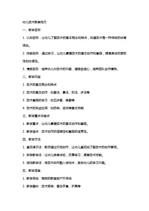 幼儿武术教案范文