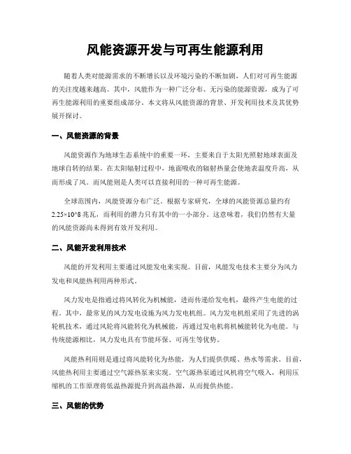 风能资源开发与可再生能源利用