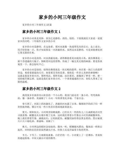 家乡的小河三年级作文