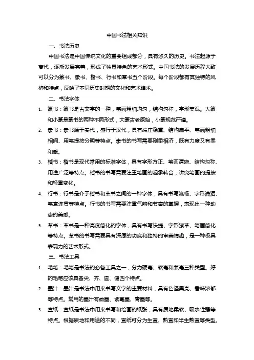 中国书法相关知识