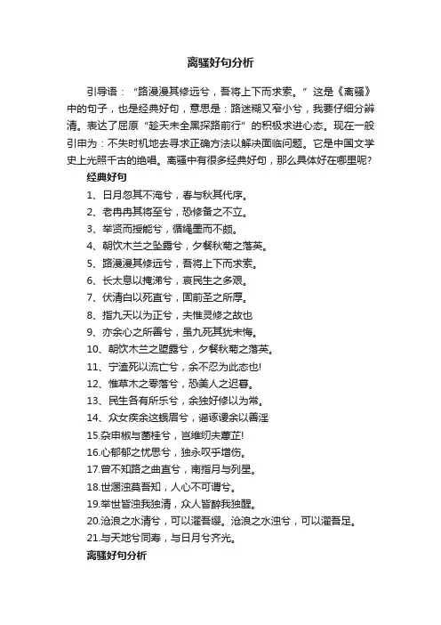 离骚好句分析