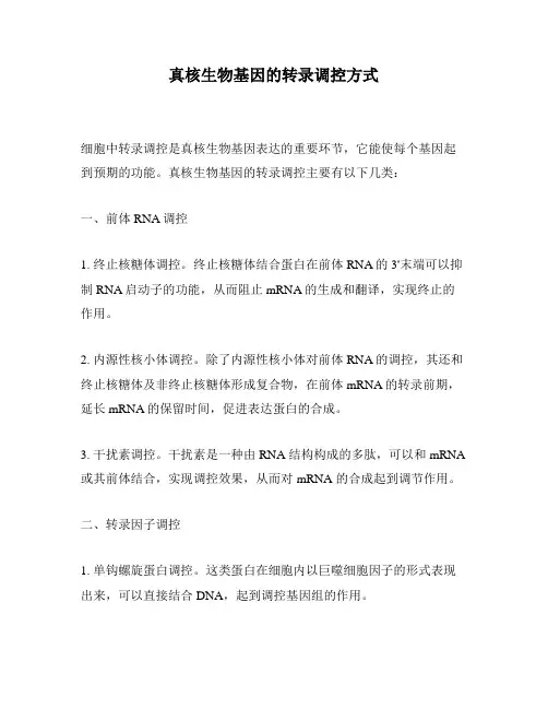 真核生物基因的转录调控方式