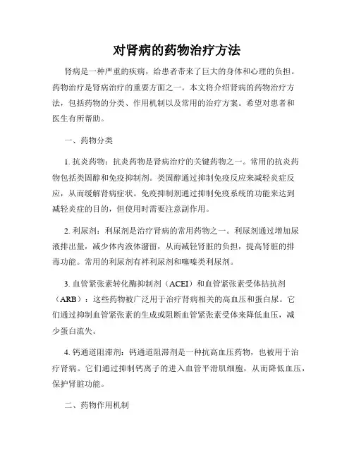 对肾病的药物治疗方法