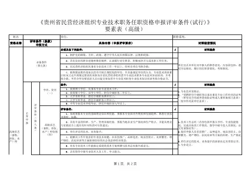 2020年贵阳市职称申报民营经济申报条件-民营 农业(中、高级)