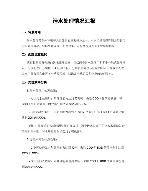 污水处理情况汇报