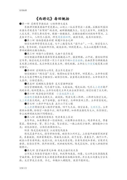 《西游记》每回概括