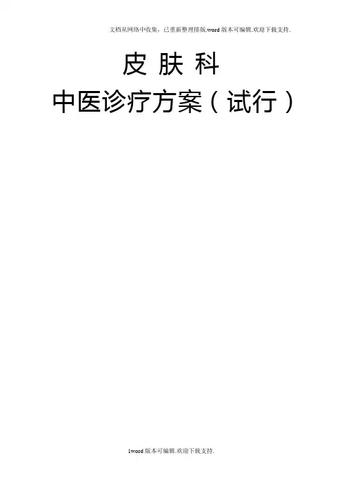 中医诊疗方案皮肤科