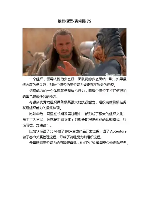 组织模型-麦肯锡7S