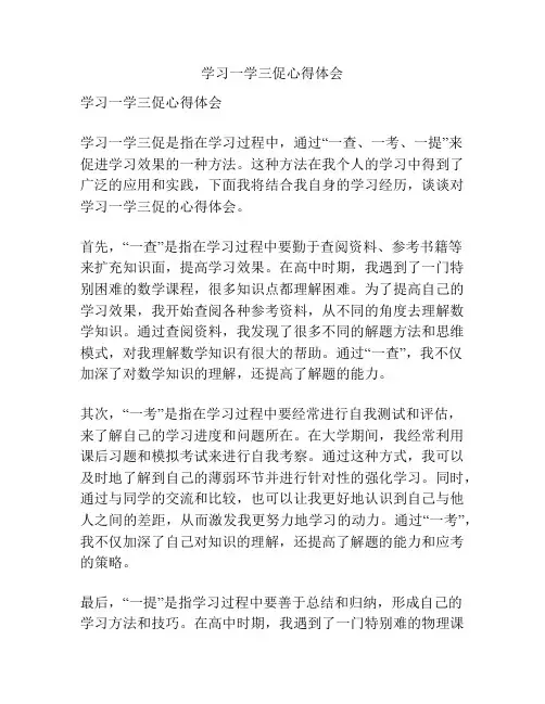 学习一学三促心得体会