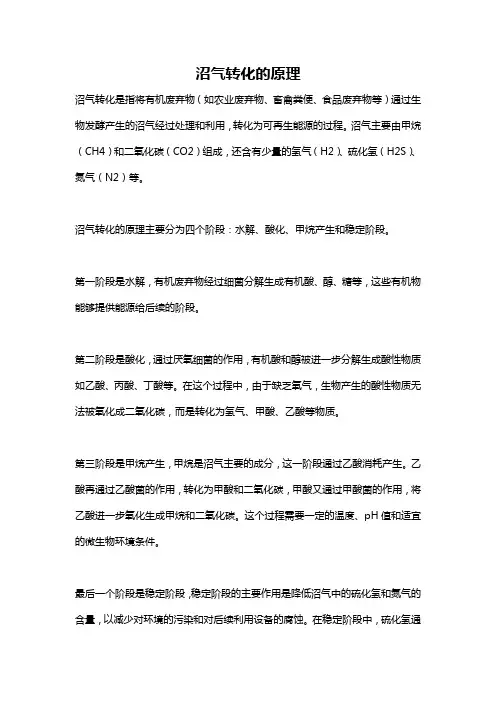 沼气转化的原理
