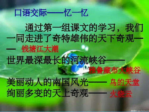 四年级上册第一单元自然景观习作(完美版)PPT课件