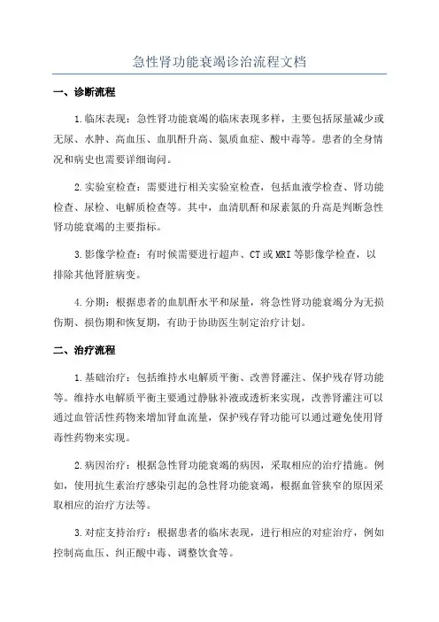 急性肾功能衰竭诊治流程文档