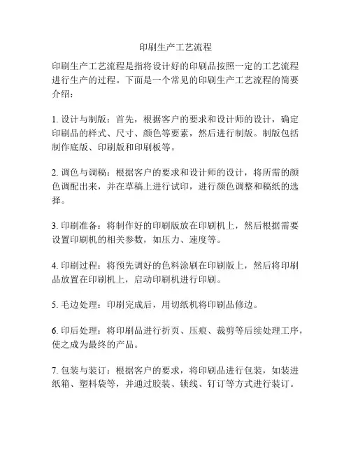 印刷生产工艺流程
