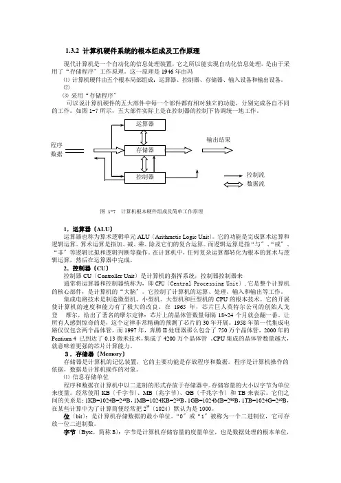 计算机的基本组成及工作原理