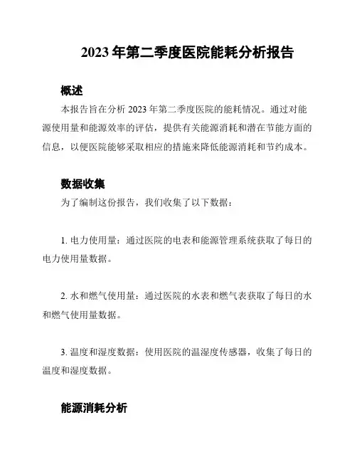 2023年第二季度医院能耗分析报告
