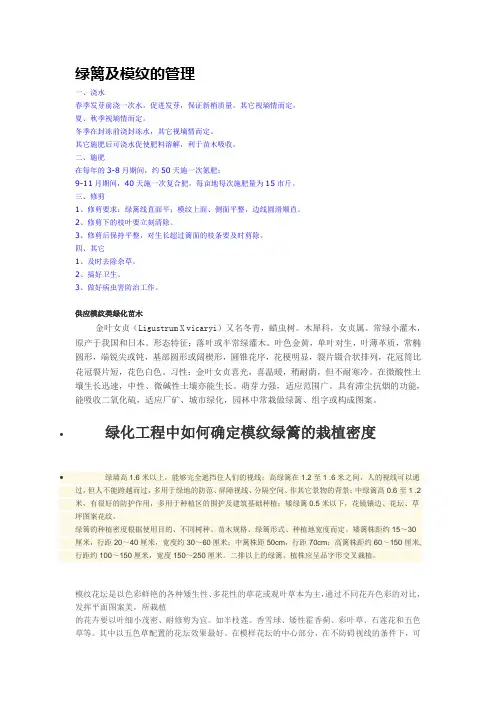 绿化模纹养护