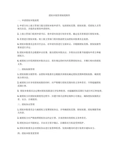 授权审批管理制度附件