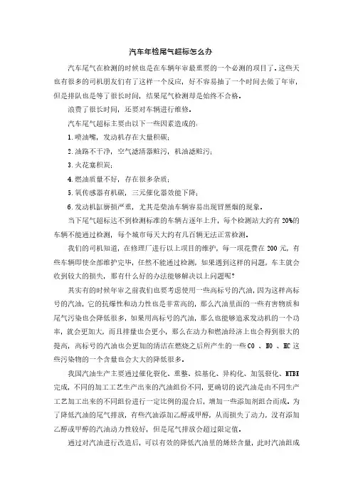 汽车尾气超标治理解决方案